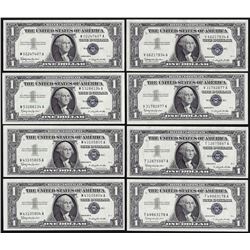 Lot of (8) 1957B $1 Silver Certificate Notes