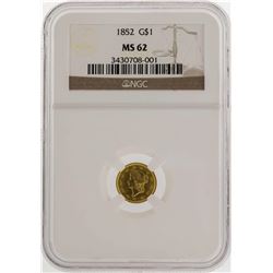 1852 $1 Liberty Head Gold Coin NGC MS62