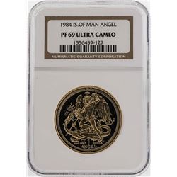 1984 Isle of Man Angel Gold Coin NGC PF69 Ultra Cameo