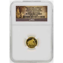 2014 Canada $5 Woolly Mammoth Gold Coin Early Releases NGC PF70 Ultra Cameo