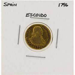 1796 Charles IV Spanish Escudo Gold Coin