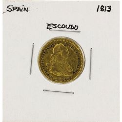 1813 Ferdinand VII Spanish Escudo Gold Coin