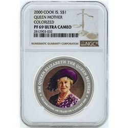 2000 Cook Island $1 Queen Mother Silver Coin NGC PF69 Ultra Cameo