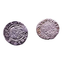 Lot of (2) 1540-1590 KB Hungary Ferdinand I - Madonna & Child Silver Denar Coins