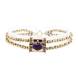 14KT Yellow Gold 2.00ct Amethyst Slide Bracelet