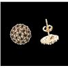 Image 2 : 10KT Yellow Gold 1.00ctw Champagne Diamond Earrings