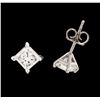 Image 2 : 14KT White Gold 1.20ctw Diamond Stud Earrings