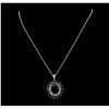 Image 2 : 14KT White Gold 18.79ctw Sapphire and Diamond Pendant with Chain