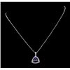 Image 2 : Platinum 6.78ct GIA Certified Tanzanite and Diamond Pendant with Chain