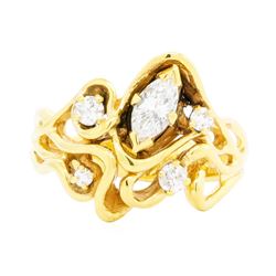 18KT Yellow Gold Ladies 0.60ctw Diamond Ring