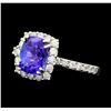 Image 2 : 14KT White Gold 2.10ct Tanzanite and Diamond Ring