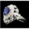Image 2 : 14KT White Gold 2.07ct Sappire and Diamond Ring