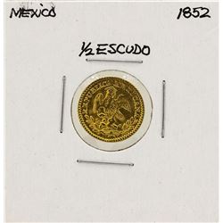 1852 Mexico 1/2 Escudo Gold Coin