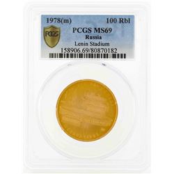 1978 M Russia Moscow Olympic USSR 100 Roubles Gold Coin PCGS MS69