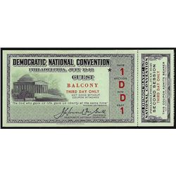 July 1948 Democratic National Convention Philadelphia Ticket