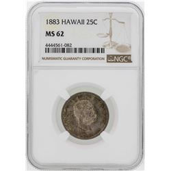 1883 Kingdom of Hawaii Quarter Coin NGC MS62