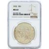 Image 1 : 1922 $1 Peace Silver Dollar Coin NGC MS63