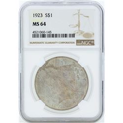 1923 $1 Peace Silver Dollar Coin NGC MS64