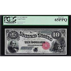 1880 $10 Jackass Legal Tender Note Fr. 113 PCGS Gem New 65PPQ