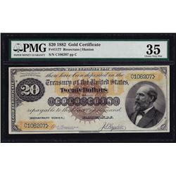 1882 $20 Gold Certificate Note Fr. 1177 PMG Choice Very New 35
