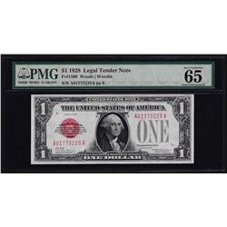 1928 $1 Legal Tender Note Fr. 1500 PMG Gem Uncirculated 65EPQ