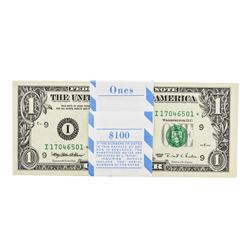 Lot of (100) Consecutive 1995 $1 Federal Reserve Star Notes Minneapolis