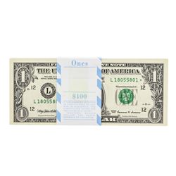 Lot of (100) Consecutive 1999 $1 Federal Reserve Star Notes San Francisco