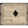 Image 1 : May 5, 1780 State of Massachusetts $5 Colonial Currency Note