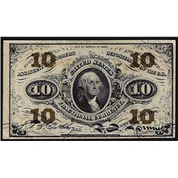 March 3, 1863 10 Cent 3rd Issue Fractional Note w/ Hole