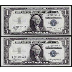 Lot of (2) 1935A $1 Silver Certificate Notes Uncirculated