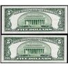 Image 2 : Lot of (2) Consecutive 1953 $5 Silver Certificate Notes Choice Uncirculated