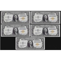 Lot of (5) Consecutive 1935A $1 North Africa WWII Emergency Silver Certificate N