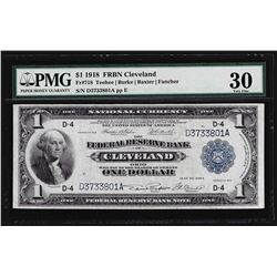 1918 $1 Federal Reserve Bank Note Cleveland Fr. 718 PMG Very Fine 30