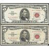 Image 1 : Lot of (2) 1963 $5 Legal Tender Notes