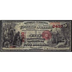 1875 $5 National Bank of Springfield National Currency Note