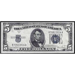 1934D $5 Silver Certificate Note Wide I