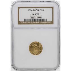 2004 $5 American Gold Eagle Coin NGC MS70