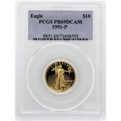 1991-P $10 American Gold Eagle Proof Coin PCGS PR69DCAM