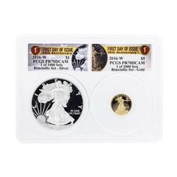 2016-W American Silver & Gold Eagle 30th Anniversary Proof Bimetallic Set PCGS P