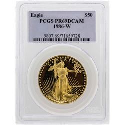 1986-W $50 American Gold Eagle Proof Coin PCGS PR69DCAM