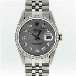 Rolex Stainless Steel 1.00ctw Diamond Datejust Mens Wristwatch