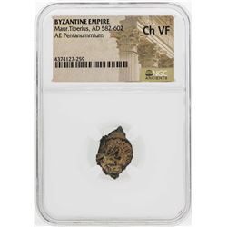 AD 582-602 Byzantine Empire Maur. Tiberius AE Pentanummium Coin NGC CH VF