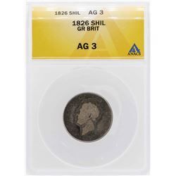 1826 Great Britain Shilling Silver Coin ANACS AG3