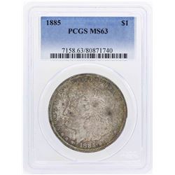 1885 $1 Morgan Silver Dollar Coin PCGS MS63