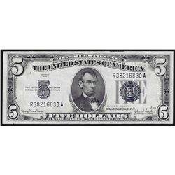 1934D $5 Silver Certificate Note Wide I