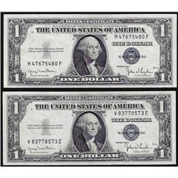 Lot of (2) 1935D $1 Silver Certificate Notes Wide Uncirculated