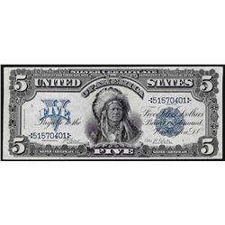 1899 $5 Indian Chief Silver Certificate Bank Note