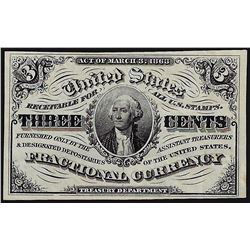 March 3, 1863 Three Cents Third Issue Fractional Currency Note