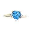 Image 1 : 14KT Yellow Gold 1.50ct Blue Topaz and Diamond Ring