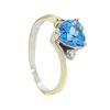 Image 3 : 14KT Yellow Gold 1.50ct Blue Topaz and Diamond Ring